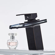 Robinet de lavabo, alliage et verre, noir, OD3007