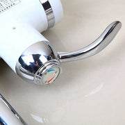 Robinet électrique avec chauffage instantané de l'eau, affichage de la température LED, horizontal avec support évier/baignoire, puissance 3000 W, eau chaude 30°C-60°C, blanc, Z007XDT