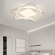 Lustre LED avec télécommande MODERNO 53W, 2 Carrés, Lumière Froide/Chaude/Neutre, Dimmable, Blanc