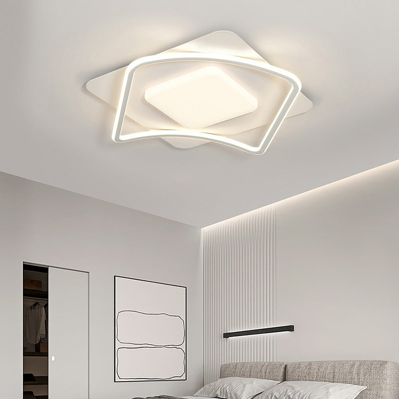 Lustre LED avec télécommande MODERNO 53W, 2 Carrés, Lumière Froide/Chaude/Neutre, Dimmable, Blanc