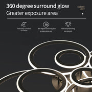 Lustre LED avec télécommande BETTY 41W, 3 Cercles, Lumière Froide/Chaude/Neutre, Dimmable, Noir