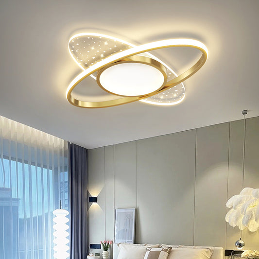 Lustre LED avec télécommande VARIO 61W, Ovale, Lumière Froide/Chaude/Neutre, Dimmable, Or