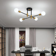 Lustre moderniste Gentile, 4x E27, noir et or, design moderne