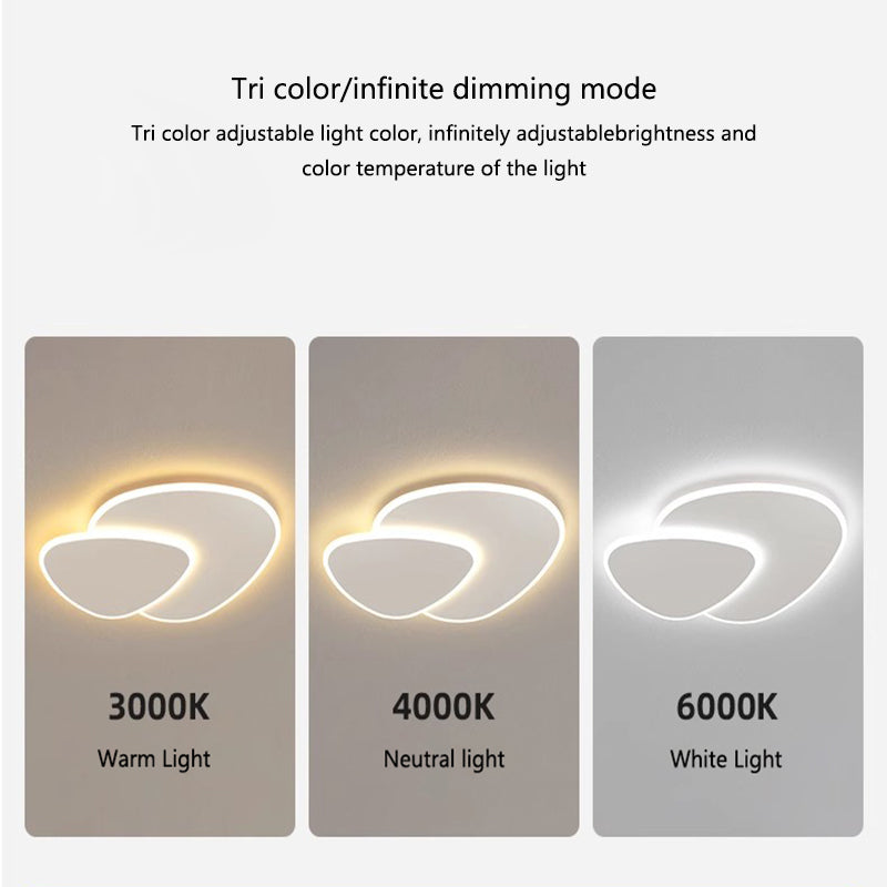 Lustre LED avec télécommande FUTURA LUMINA 98W, Ovale, Lumière Froide/Chaude/Neutre, Dimmable, Blanc