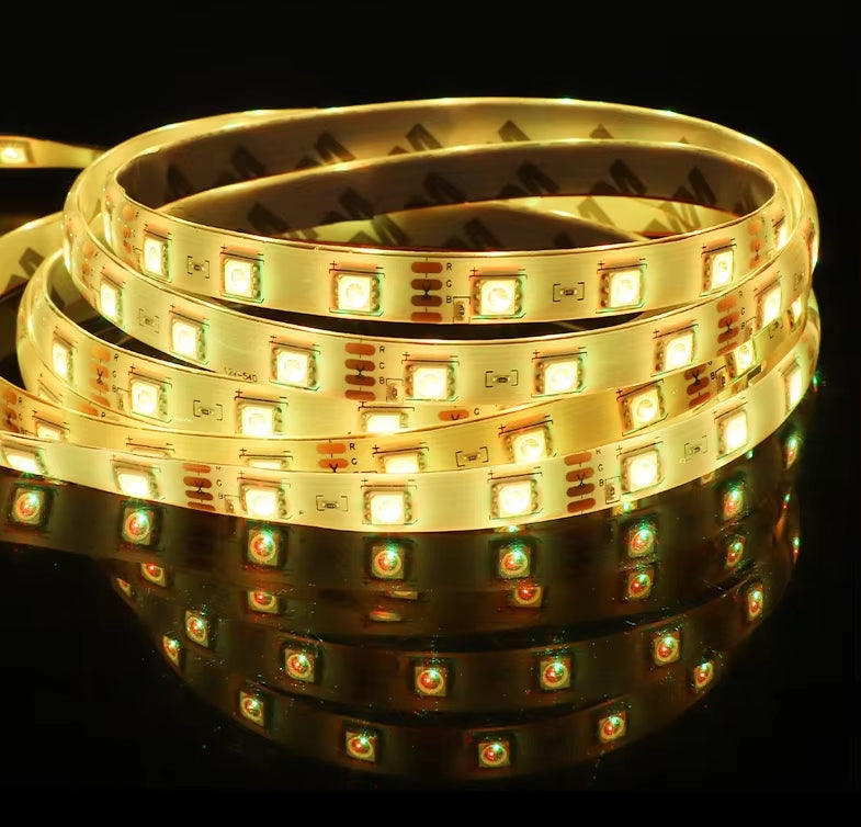 Kit Bande LED 5050 5m avec télécommande, RGB, 10W/m, 5m, IP44