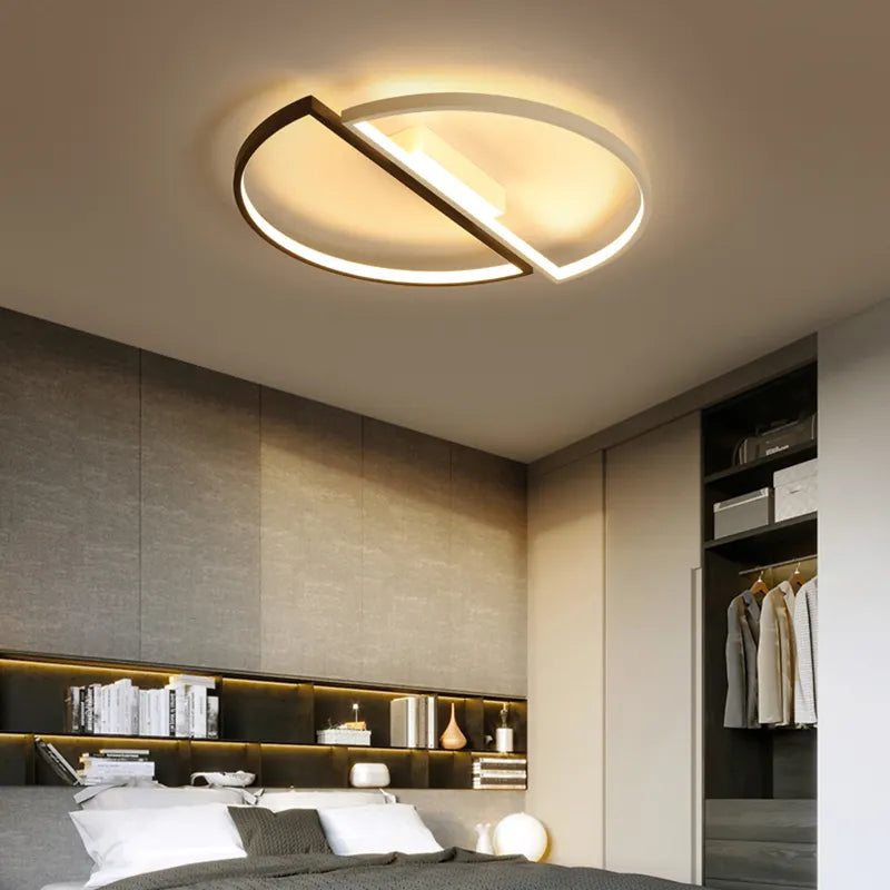 Lustre LED avec télécommande VECTOR ARCUS 52W, 2 Éléments, Lumière Froide/Chaude/Neutre, Dimmable, Noir Blanc