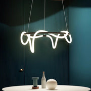 DIVINO Lustre LED Noir 91W avec Tube Flexible en Silicone, Diamètre 60cm - Lumière Orientable 3000K/4000K/6000K