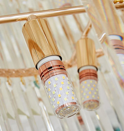 Lustre en cristal CC900/700X2200, 34xE14, diamètre 70 cm, hauteur 220 cm, or brillant et noir, hauteur réglable, design élégant