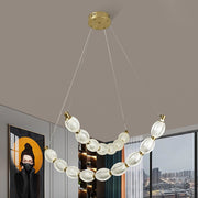 Lustre LED suspendu avec télécommande FAUSTO, 48W, Lumière Froid/Chaud/Neutre, Gradable, Réglable en Hauteur, Doré