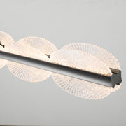 Lustre LED suspendu avec télécommande ISOTTA 105W, Lumière Froid/Chaud/Neutre 3000K/4000K/6000K, Dimmable, Hauteur réglable, Noir et Argent, Métal et Cristal