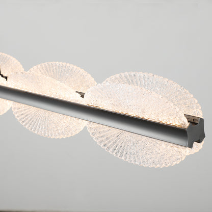 Lustre LED suspendu avec télécommande ISOTTA 105W, Lumière Froid/Chaud/Neutre 3000K/4000K/6000K, Dimmable, Hauteur réglable, Noir et Argent, Métal et Cristal