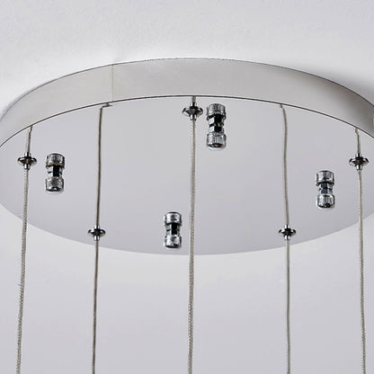 Lustre LED moderne CM526/18, 51 W, diamètre 58,5 cm, hauteur réglable, chromé