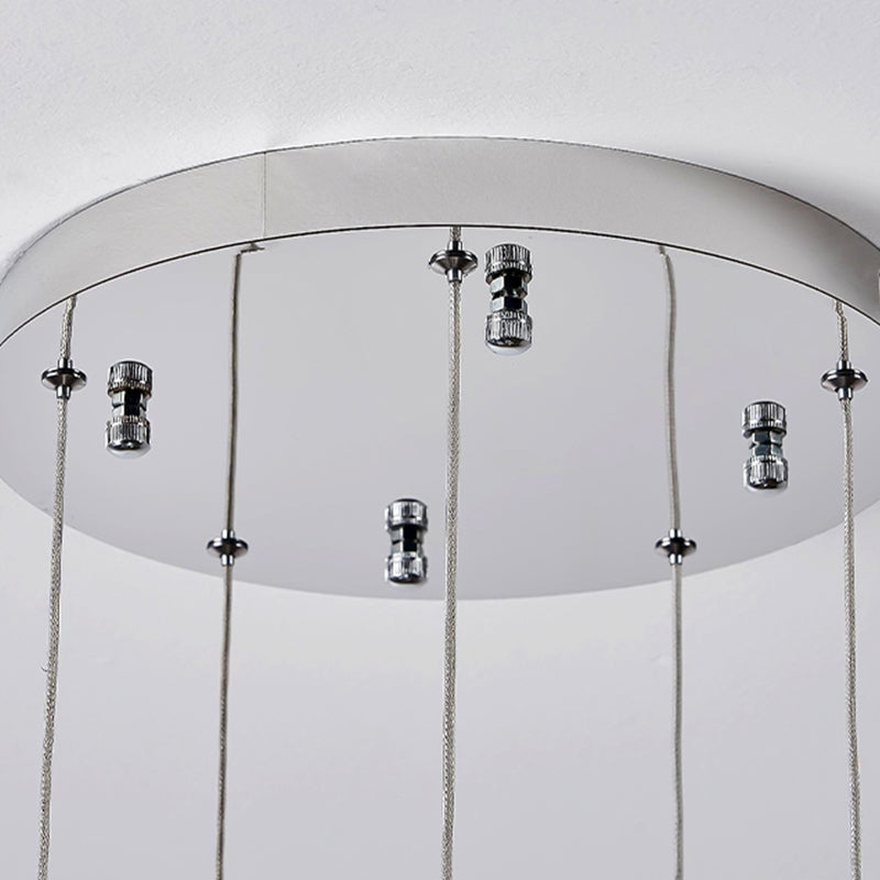 Lustre LED moderne CM526/18, 51 W, diamètre 58,5 cm, hauteur réglable, chromé