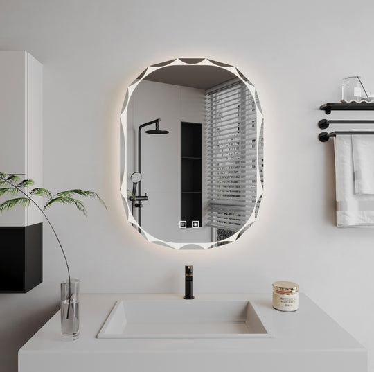 Miroir LED ovale, antibuée, 50x70cm, Z015 Basic Touch Mirrors Korman E Default Title Alessandro Design
