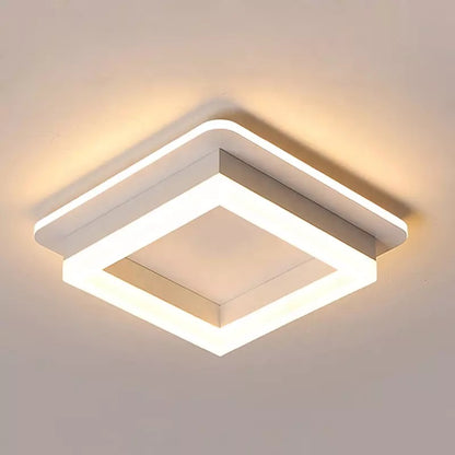 Lustre LED MODERNE 26W, Taille 19,5x19,5, Carré, Lumière Froide/Chaude/Neutre, Blanc