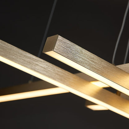 Lustre LED suspendu avec télécommande GINEVRA 63W, 5 Éléments, Lumière Froide/Chaude/Neutre, Doré