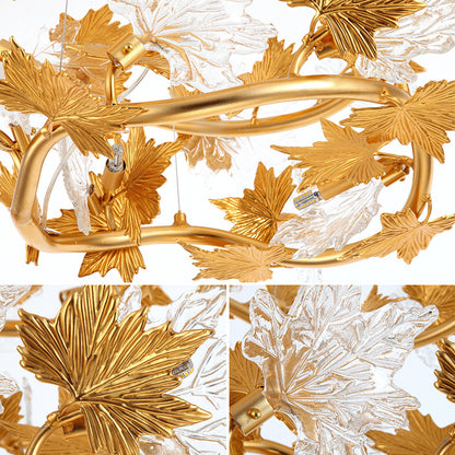 Lustre moderne, CM260/800GD, 8xE14, diamètre 80 cm, doré, hauteur réglable, métal et cristaux