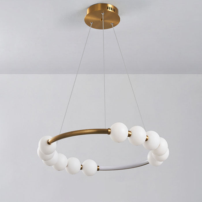 Lustre suspendu LED en acrylique Nova 57W avec télécommande, variable, 3000K/4000K/6000K, doré, métal et acrylique