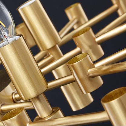 Lustre en cristal CC850/620GD, 10xE14, 62X45cm, hauteur réglable, or brillant, design élégant, métal et cristaux