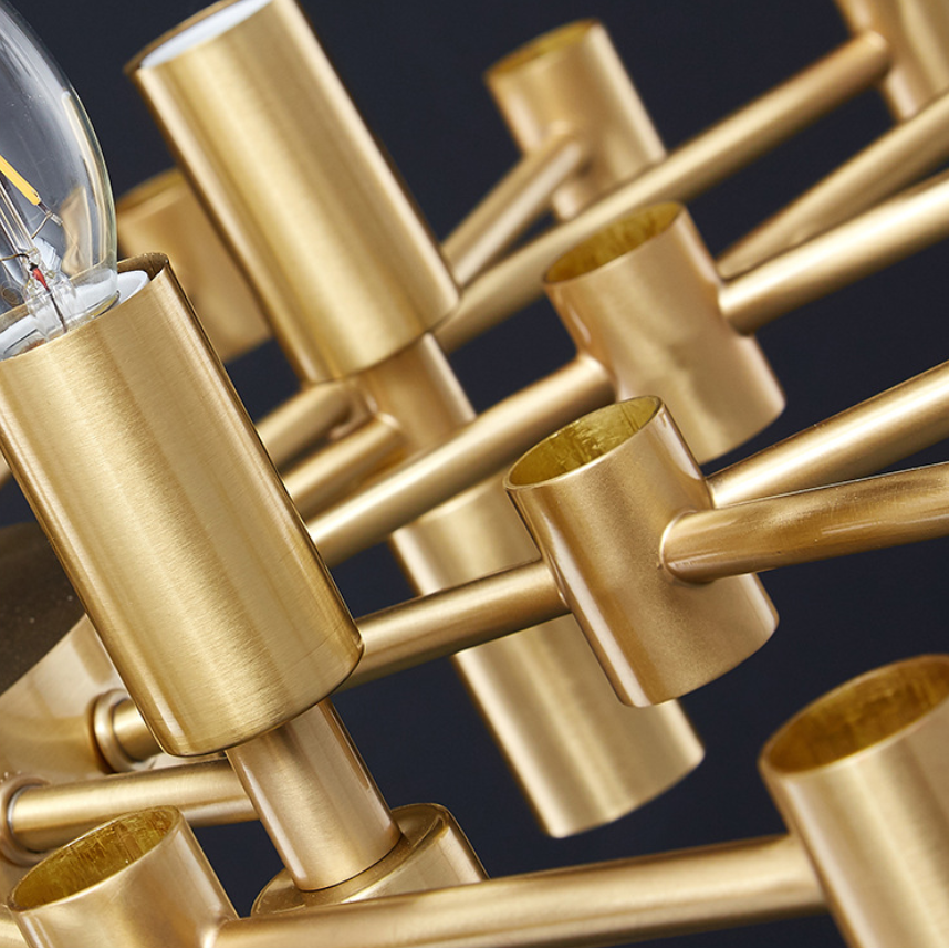 Lustre en cristal CC850/620GD, 10xE14, 62X45cm, hauteur réglable, or brillant, design élégant, métal et cristaux