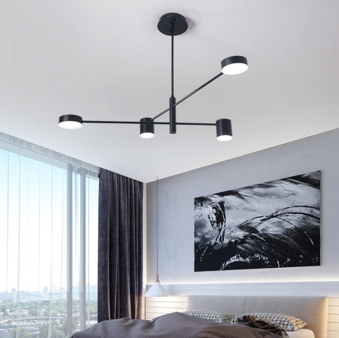 Lustre LED GALIOS 48W, 4 éléments, Lumière froide/chaude/neutre, Noir