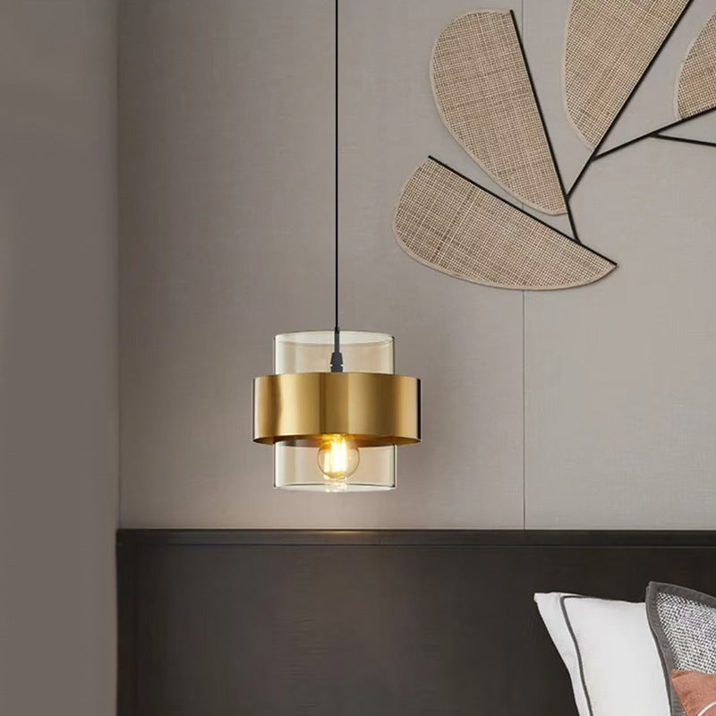 Lustre suspendu LC866/1TN, 1XE27, hauteur réglable, verre et métal