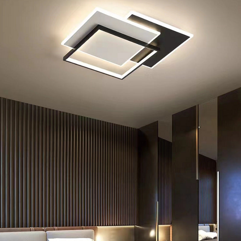 Lustre LED avec télécommande CHIARA 98W, 3 Carrés, Lumière Froid/Chaud/Neutre, Dimmable, Noir