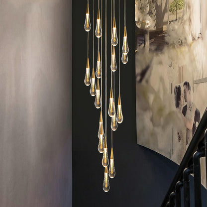 Lustre LED suspendu en cristal, Iustinian 60W, diamètre 60cm, hauteur réglable, doré, métal et cristal