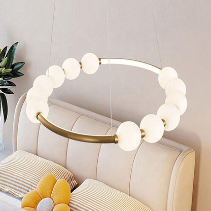 Lustre suspendu LED en acrylique Nova 57W avec télécommande, variable, 3000K/4000K/6000K, doré, métal et acrylique