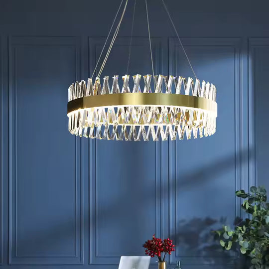 CASERTA Lustre LED Eleganza avec télécommande, 54 W, variable, diamètre 50 cm, lustres en cristal doré Titre par défaut Alessandro Design