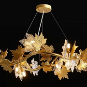 Lustre moderne, CM260/800GD, 8xE14, diamètre 80 cm, doré, hauteur réglable, métal et cristaux