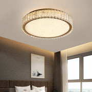 Lustre LED avec télécommande et cristal LLC152/500CH 42W, 49cm, Cercle, Lumière Froide/Chaude/Neutre, Dimmable, Or