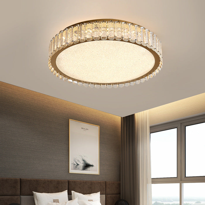 Lustre LED avec télécommande et cristal LLC152/500CH 42W, 49cm, Cercle, Lumière Froide/Chaude/Neutre, Dimmable, Or