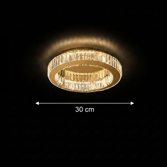 Lustre LED avec télécommande et cristal VERTUS 18W, 30cm, Cercle, Lumière Froide/Chaude/Neutre, Dimmable, Lustres LED dorés avec télécommande Default Title Alessandro Design