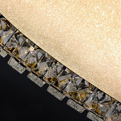 Lustre LED avec télécommande et cristal LLC152/500CH 42W, 49cm, Cercle, Lumière Froide/Chaude/Neutre, Dimmable, Or