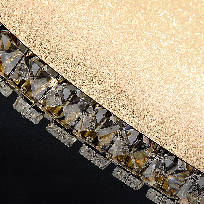 Lustre LED avec télécommande et cristal LLC152/500CH 42W, 49cm, Cercle, Lumière Froide/Chaude/Neutre, Dimmable, Or