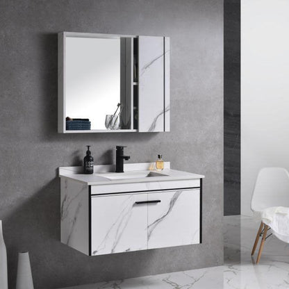 Ensemble de meubles de salle de bain CORFU, 60x48 cm, 2 pièces, noir et blanc