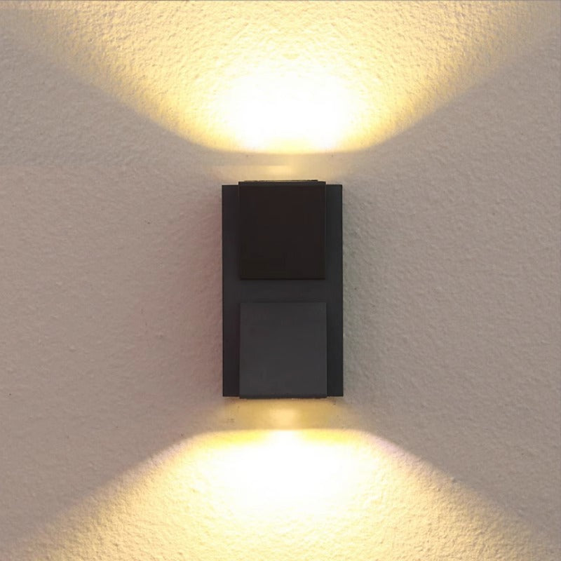 Applique murale LED extérieure et intérieure, 2 Sources x 5W, IP65, ABS, Noir, 3000K, AX100/2BK