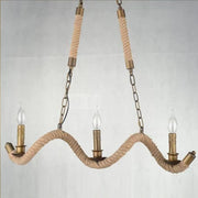 Rope Chandelier, 3*E27, Brown, Metal and String LV572/3BK