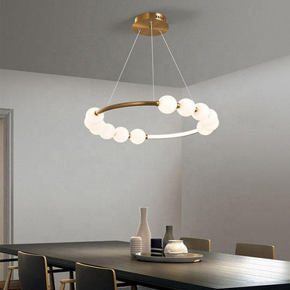 Lustre suspendu LED en acrylique Nova 57W avec télécommande, variable, 3000K/4000K/6000K, doré, métal et acrylique