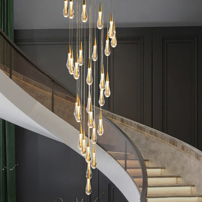 Lustre LED suspendu en cristal, Iustinian 60W, diamètre 60cm, hauteur réglable, doré, métal et cristal