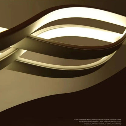 Lustre LED suspendu avec télécommande WAVE 89W, Linéaire, Lumière Froide/Chaude/Neutre, Dimmable, Blanc, Hauteur Réglable