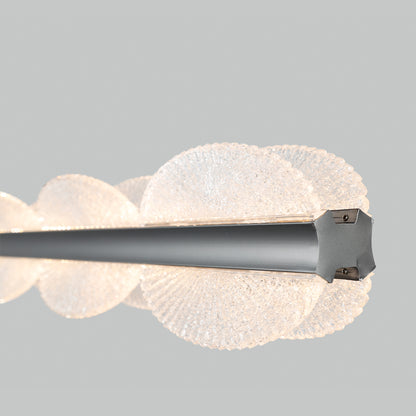 Lustre LED suspendu avec télécommande ISOTTA 105W, Lumière Froid/Chaud/Neutre 3000K/4000K/6000K, Dimmable, Hauteur réglable, Noir et Argent, Métal et Cristal