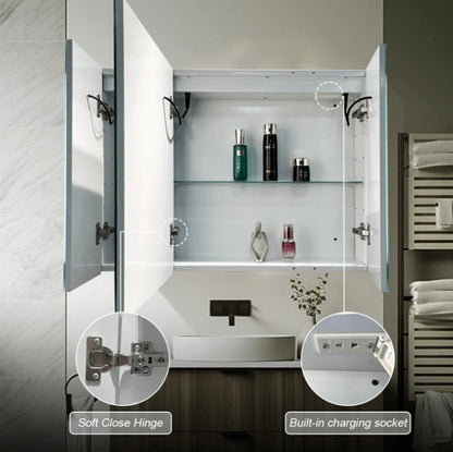 Miroir LED avec meuble AXEN 100x70 cm bande verticale blanche et capteur tactile