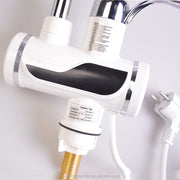 Robinet électrique avec chauffage instantané de l'eau, affichage de la température LED, horizontal avec support évier/baignoire, puissance 3000 W, eau chaude 30°C-60°C, blanc, Z007XDT