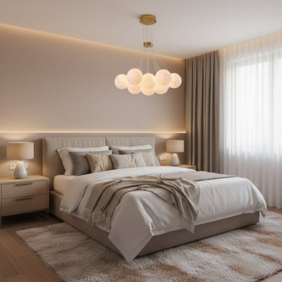 MODERN LOFT Lustre Bagliore, Globe, 9xE27, Hauteur réglable, Or