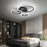 Lustre LED avec télécommande BETTY 41W, 3 Cercles, Lumière Froide/Chaude/Neutre, Dimmable, Noir