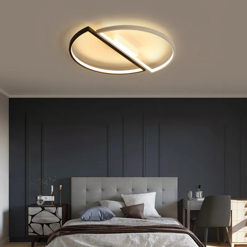 Lustre LED avec télécommande VECTOR ARCUS 52W, 2 Éléments, Lumière Froide/Chaude/Neutre, Dimmable, Noir Blanc
