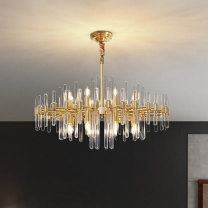 Lustre en cristal CC850/620GD, 10xE14, 62X45cm, hauteur réglable, or brillant, design élégant, métal et cristaux