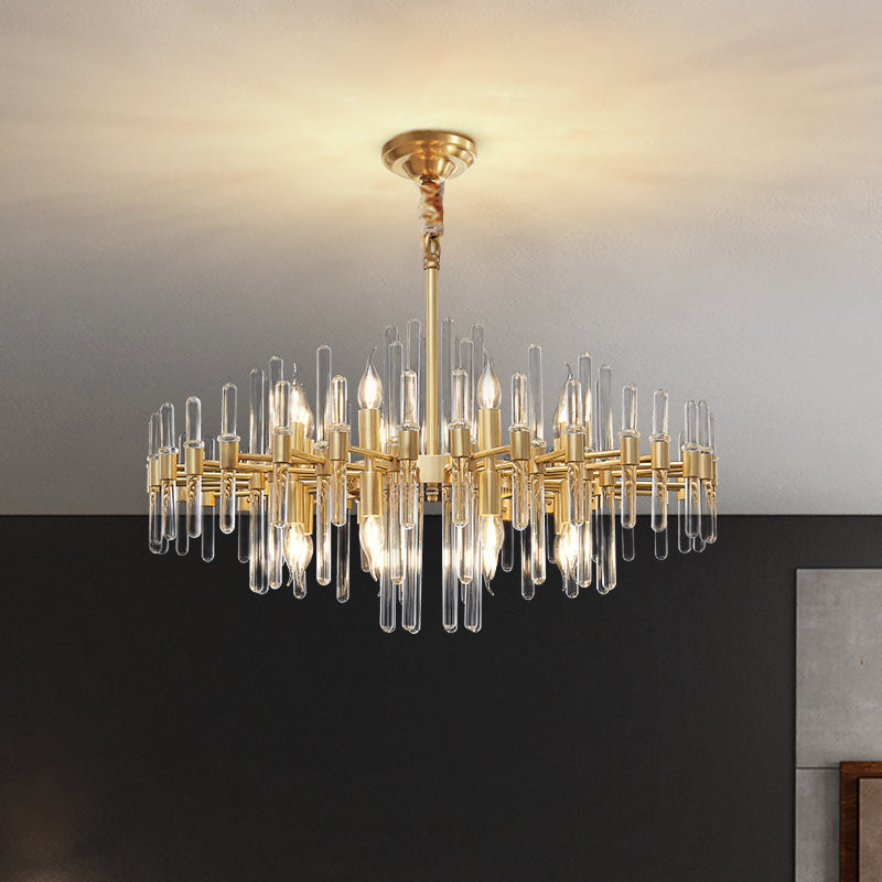 Lustre en cristal CC850/620GD, 10xE14, 62X45cm, hauteur réglable, or brillant, design élégant, métal et cristaux